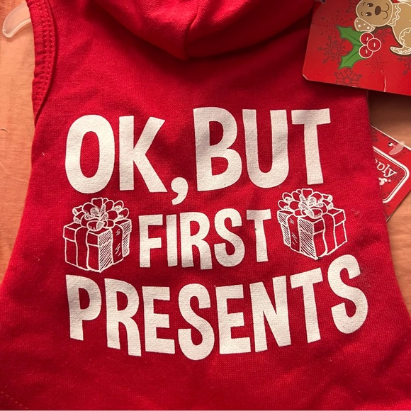 Simply Wag" OK BUT first presents Fleece lined Puppy/Dog Hoodie Sweatshirt - Picture 4 of 8